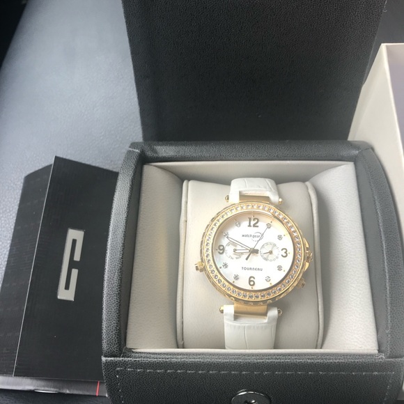 Torneau  Ladies Gold Tone Crystal Watch